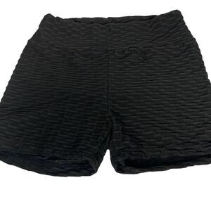 Shein Black Textured Stretch Shorts Size Small 0144